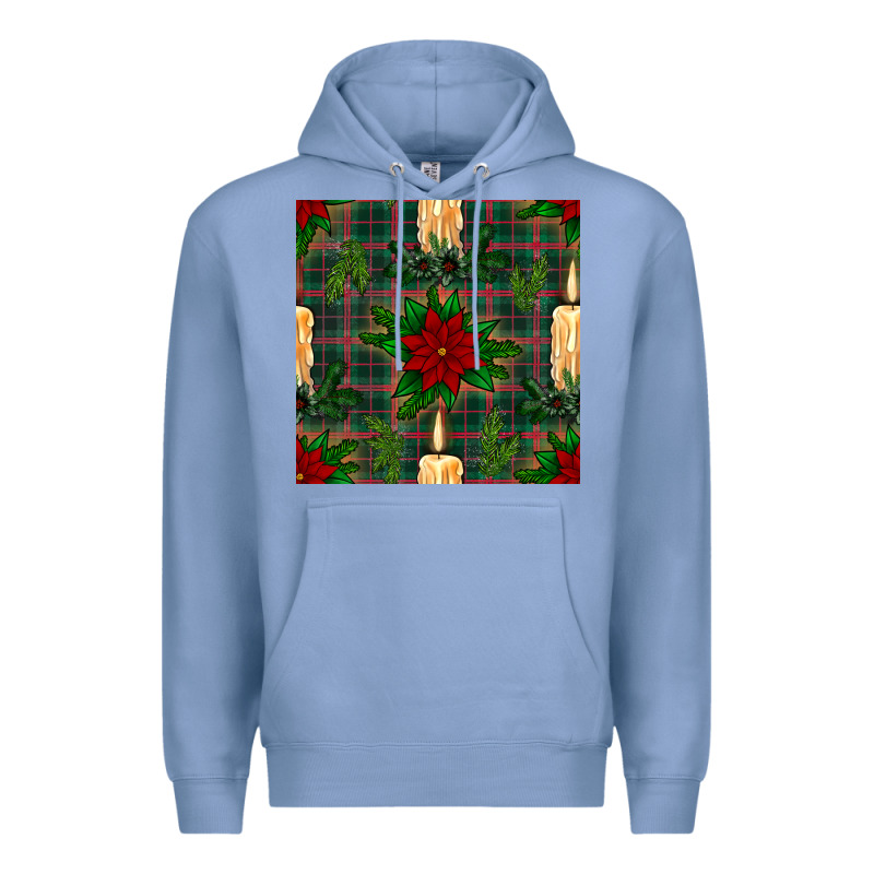 Christmas Candle And Ornaments Seamless Pattern Premium Hoodie by BundleAndBundleShop | Teevron