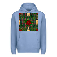 Colony Blue christmas candle and ornaments seamless pattern Premium Hoodie - BundleAndBundleShop
