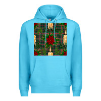 Ocean Blue christmas candle and ornaments seamless pattern Premium Hoodie - BundleAndBundleShop