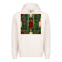 Pale Pink christmas candle and ornaments seamless pattern Premium Hoodie - BundleAndBundleShop