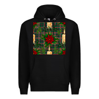 Black christmas candle and ornaments seamless pattern Premium Hoodie - BundleAndBundleShop