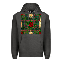 Charcoal Heather christmas candle and ornaments seamless pattern Premium Hoodie - BundleAndBundleShop