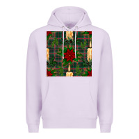 Lilac christmas candle and ornaments seamless pattern Premium Hoodie - BundleAndBundleShop