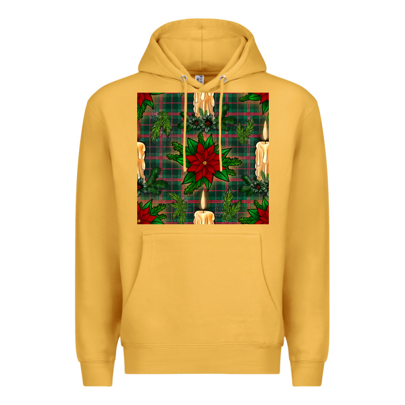 Christmas Candle And Ornaments Seamless Pattern Premium Hoodie by BundleAndBundleShop | Teevron