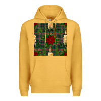 Mustard christmas candle and ornaments seamless pattern Premium Hoodie - BundleAndBundleShop