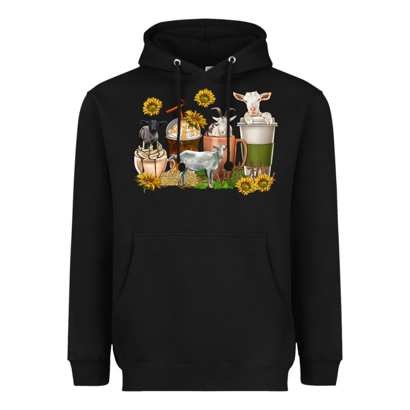 Coffee Cups Goats Heavyweight Hoodie by texasbilliewilder | Teevron