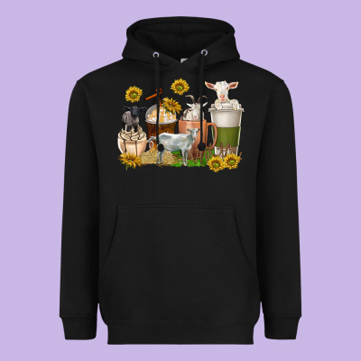 Heavyweight Hoodie coffee cups goats