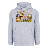 Heather Grey coffee cups goats Heavyweight Hoodie - texasbilliewilder