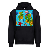 Black 4th of july cacti seamless pattern Urban Hoodie - BundleAndBundleShop