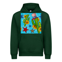 Forest Green 4th of july cacti seamless pattern Urban Hoodie - BundleAndBundleShop
