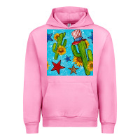 Fuchsia Pink 4th of july cacti seamless pattern Urban Hoodie - BundleAndBundleShop