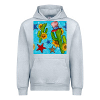 Heather Grey 4th of july cacti seamless pattern Urban Hoodie - BundleAndBundleShop