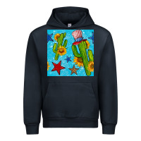 Navy 4th of july cacti seamless pattern Urban Hoodie - BundleAndBundleShop