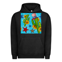 Pigment Black 4th of july cacti seamless pattern Urban Hoodie - BundleAndBundleShop