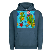 Pigment Midnight Navy 4th of july cacti seamless pattern Urban Hoodie - BundleAndBundleShop
