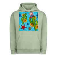 Pigment Oil Green 4th of july cacti seamless pattern Urban Hoodie - BundleAndBundleShop