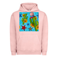 Pigment Salmon 4th of july cacti seamless pattern Urban Hoodie - BundleAndBundleShop
