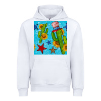 White 4th of july cacti seamless pattern Urban Hoodie - BundleAndBundleShop