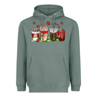 Sage coffee cups lady bug with daisies Heavyweight Hoodie - texasbilliewilder