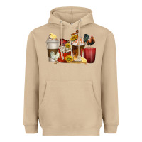 Mushroom coffee cups rooster Heavyweight Hoodie - texasbilliewilder