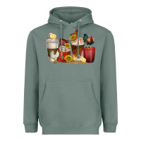 Sage coffee cups rooster Heavyweight Hoodie - texasbilliewilder