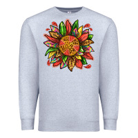 Heather Grey watermelon sunflower Premium Sweatshirt - texasbilliewilder