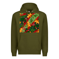 Army Green christmas gingerbread man and candy cane seamless pattern Premium Hoodie - BundleAndBundleShop