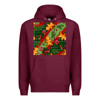 Burgundy christmas gingerbread man and candy cane seamless pattern Premium Hoodie - BundleAndBundleShop