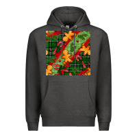 Charcoal Heather christmas gingerbread man and candy cane seamless pattern Premium Hoodie - BundleAndBundleShop