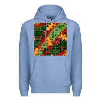 Colony Blue christmas gingerbread man and candy cane seamless pattern Premium Hoodie - BundleAndBundleShop