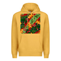 Mustard christmas gingerbread man and candy cane seamless pattern Premium Hoodie - BundleAndBundleShop