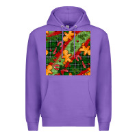 Purple christmas gingerbread man and candy cane seamless pattern Premium Hoodie - BundleAndBundleShop