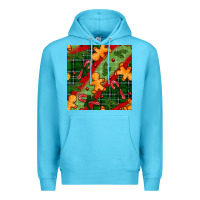 Ocean Blue christmas gingerbread man and candy cane seamless pattern Premium Hoodie - BundleAndBundleShop