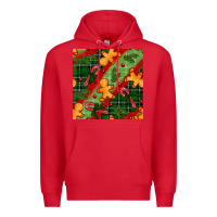 Red christmas gingerbread man and candy cane seamless pattern Premium Hoodie - BundleAndBundleShop