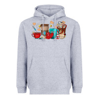 Heather Grey Nurse coffee cups Heavyweight Hoodie - texasbilliewilder