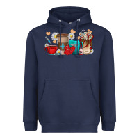 Navy Nurse coffee cups Heavyweight Hoodie - texasbilliewilder