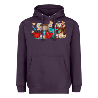 Plum Nurse coffee cups Heavyweight Hoodie - texasbilliewilder