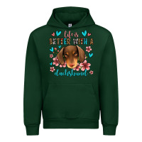Forest Green life is better with a dachshund Urban Hoodie - Jasminsmagicworld