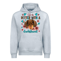 Heather Grey life is better with a dachshund Urban Hoodie - Jasminsmagicworld