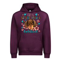 Mauve Wine life is better with a dachshund Urban Hoodie - Jasminsmagicworld