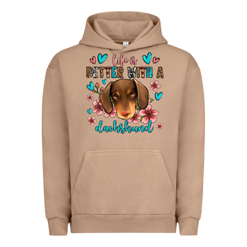 Life Is Better With A Dachshund Urban Hoodie by Jasminsmagicworld | Teevron