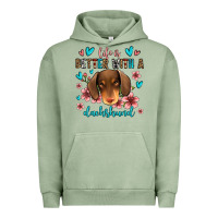 Pigment Oil Green life is better with a dachshund Urban Hoodie - Jasminsmagicworld