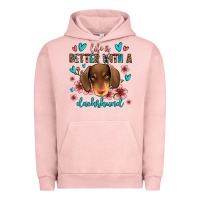 Pigment Salmon life is better with a dachshund Urban Hoodie - Jasminsmagicworld