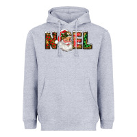 Heather Grey Western Noel Santa Claus Heavyweight Hoodie - RanaPortraitStore