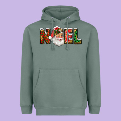 Heavyweight Hoodie Western Noel Santa Claus