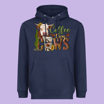 Heavyweight Hoodie coffee then cows