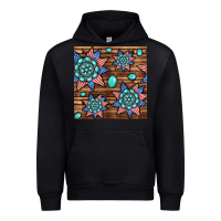 Black 4th of july turquoise gemstone seamless pattern Urban Hoodie - BundleAndBundleShop