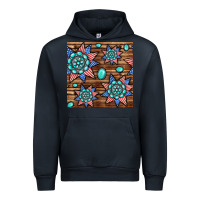 Navy 4th of july turquoise gemstone seamless pattern Urban Hoodie - BundleAndBundleShop