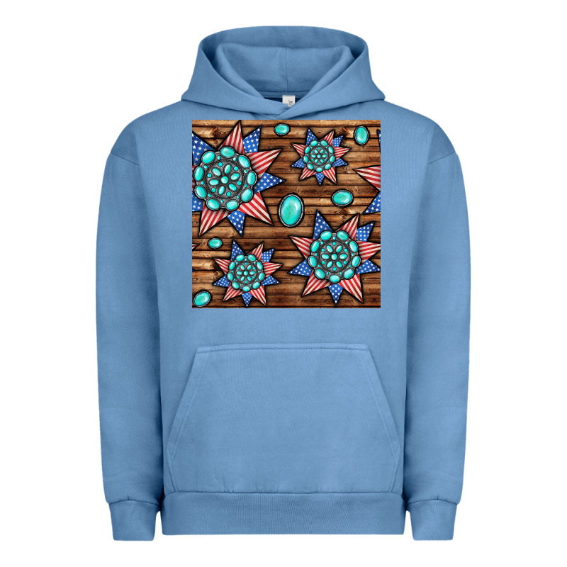 4th Of July Turquoise Gemstone Seamless Pattern Urban Hoodie by BundleAndBundleShop | Teevron