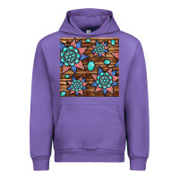 Tulip 4th of july turquoise gemstone seamless pattern Urban Hoodie - BundleAndBundleShop